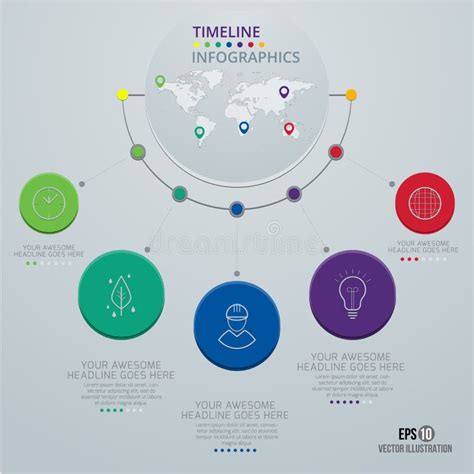 Plantilla Del Diseño De Infographics De La Cronología Ilustración del