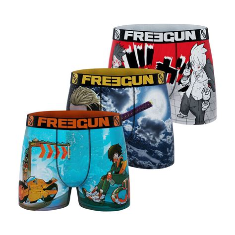 Freegun Lot De Boxers Homme Manga Style Hero Bleu Sous V Tements