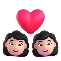 Couple With Heart Woman Woman Light Skin Tone Emoji On Microsoft