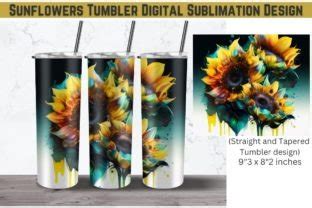 Sunflowers Tumbler Alcohol Ink 20oz Graphic By Tanya Kart