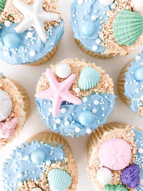 DIY Beach Cupcakes Eat Cake Be Merry Mermaid Birthday Cakes Beach