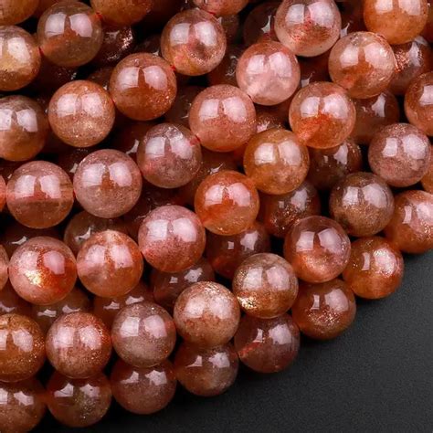 For Sale Aaa Fiery Natural Sunstone Round Beads Mm Mm Mm Mm