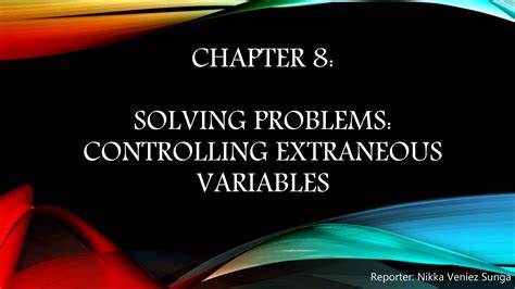 Controlling extraneous variables | PPTX | Science 