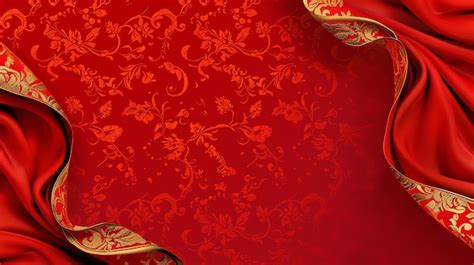 Premium Photo | Red and gold background with a floral pattern A red ...