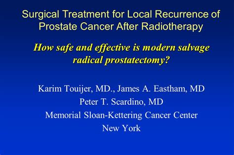 How Safe And Effective Is Modern Salvage Radical Prostatectomy Ppt