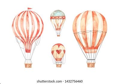 Hand Drawn Watercolor Illustration Hot Air Stock Illustration Shutterstock
