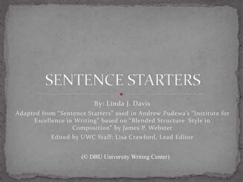 sentence starters
