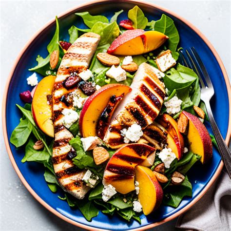 Grilled Peach And Chicken Salad Recipe Cookaifood