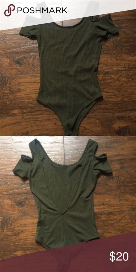 Hunter Green Bodysuit Hunter Green Bodysuit With Open Shoulders And An