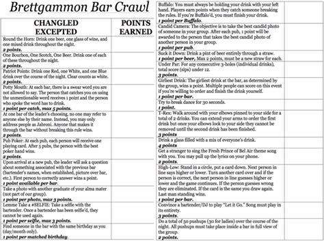 Bar crawl games scavenger hunt challenges for pub crawl – Artofit