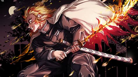 Kyojuro Rengoku With Sword 4K HD Demon Slayer Kimetsu no Yaiba ...