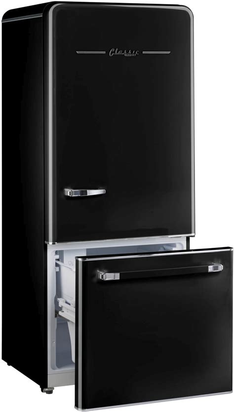 Unique® Appliances Classic Retro 18 Cu. Ft. Midnight Black Bottom ...