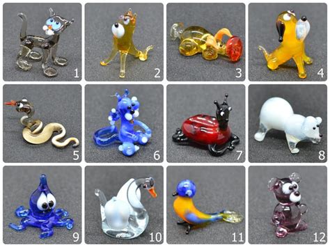 Small Glass Figurines Animals Miniature Mini Glass Animals - Etsy ...