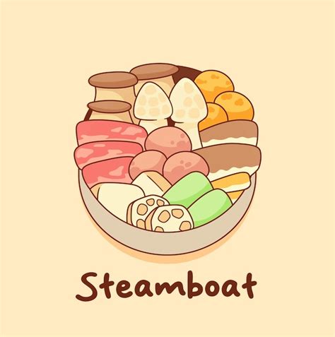 Premium Vector Chinese Steamboat Hot Pot Food Illustration