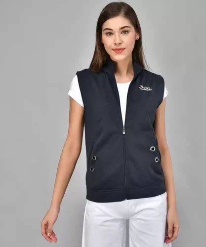 Darzi Sleeveless Solid Women Jacket Vest Jackets Gilet Jackets