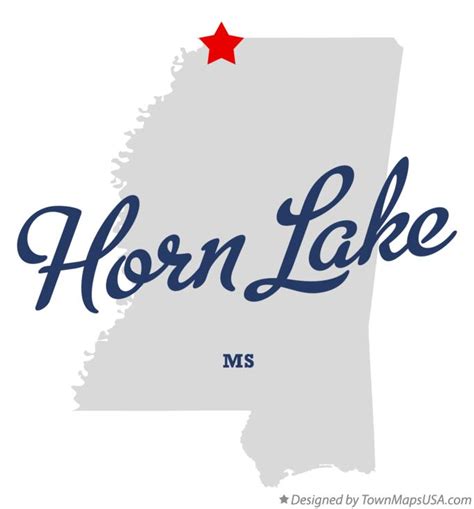 Map of Horn Lake, MS, Mississippi