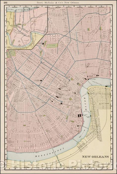 Historic Map New Orleans 1898 William Rand V2 New Orleans