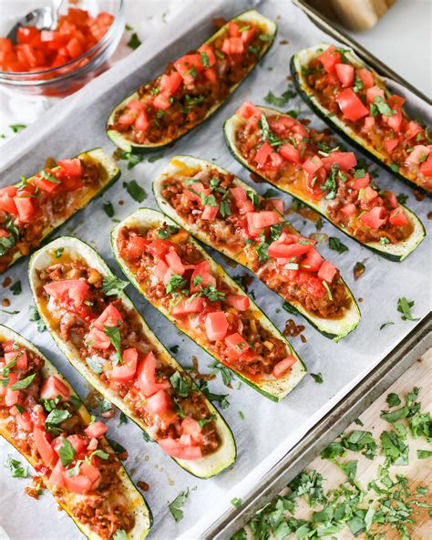 Taco Stuffed Zucchini Boats Marsha Eileen