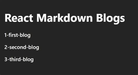 React Markdown Blogs