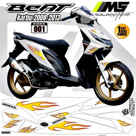 Jual Decal Sticker Striping Variasi Beat Karbu Api Beat Carburator 2008