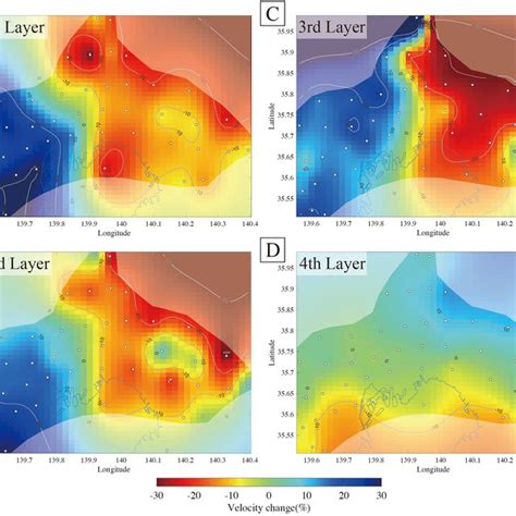 Estimated Swave Velocity Perturbation Of Each Layer Ad Swave