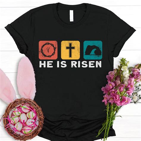 He Is Risen Christian T Shirt Sale Guidingcross