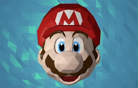 Wallpaper face, Mario, Mario, low poly, mario bros images for desktop, section минимализм - download