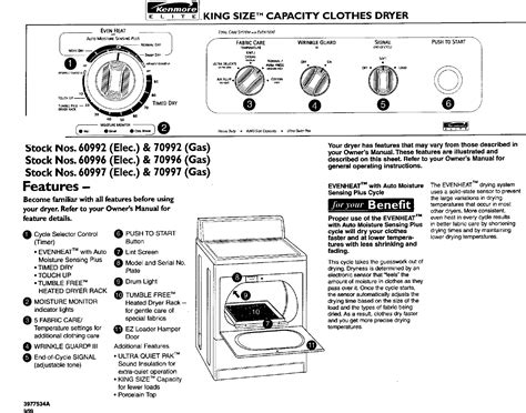 Kenmore User Manual Electric Dryer Manuals And Guides L