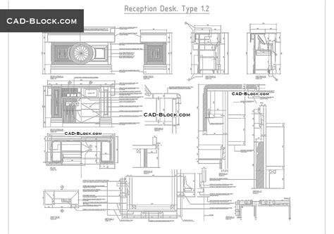 Reception Desks For Public Area Dwg Autocad Drawing