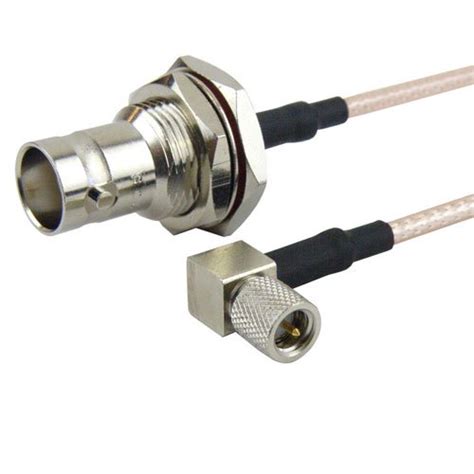 Ra 10 32 Male Plug To Bnc Female Jack Bulkhead Cable M17 113 Rg316 Coax Up To 2 Ghz In 12 Inch