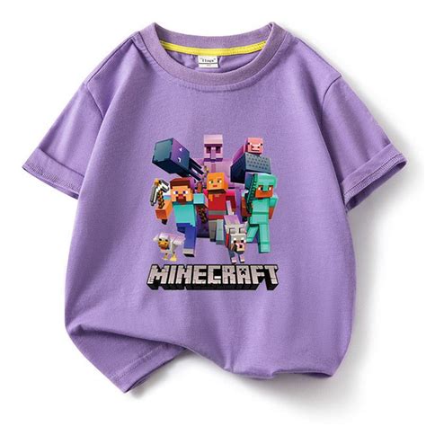 Футболка Minecraft, размер 110, цвет пурпурный, 100% хлопок - купить по ...