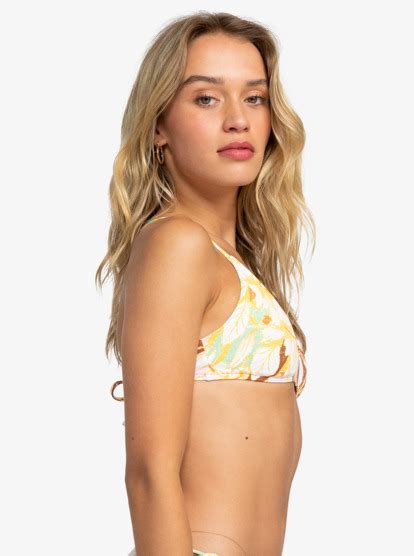 Printed Beach Classics Medium Coverage Bikini Top For Women Roxy