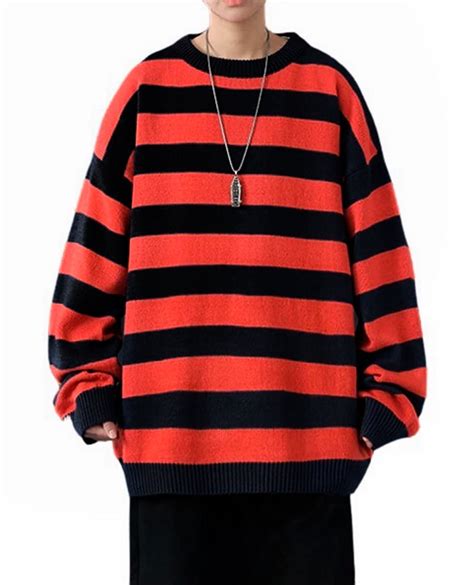 Kurt Cobain Striped Sweater Nirvana 90s Grunge Costume Black Sweatshirt