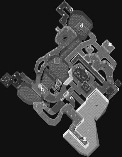 DOOM S E1M7 Computer Station Players Begin At Point A And Move Through