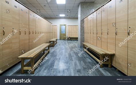 Wooden Lockers Wood Bench Locker Room Stock Photo 1054221599 | Shutterstock