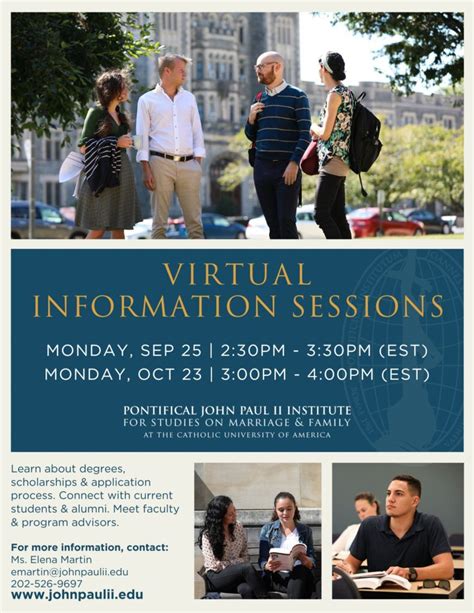 Virtual Information Sessions Pontifical John Paul Ii Institute For