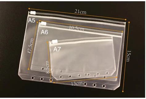 A5 A6 A7 File Holder Standard 6 Holes Transparent PVC Loose Leaf Pouch