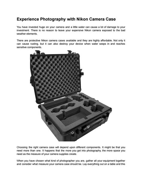 Experience Photography With Nikon Camera Case By Cobrafoaminserts Issuu