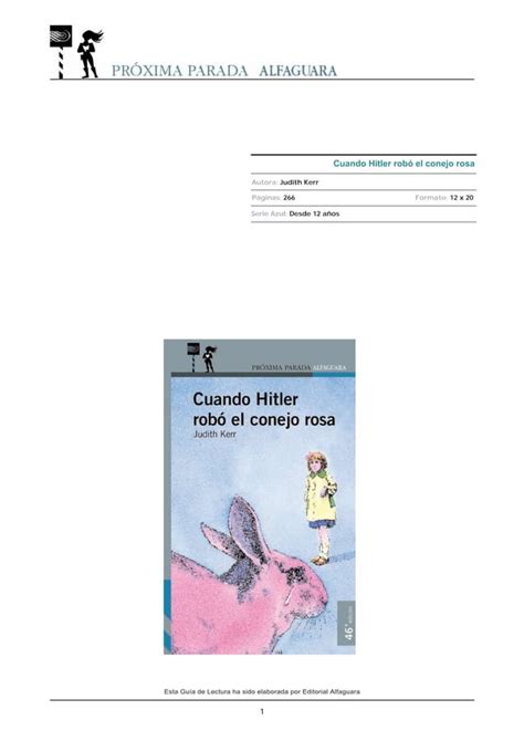 Guia Actividades Cuando Hitler Robo Conejo Rosa Pdf