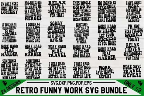 Retro Funny Work Svg Bundle Bundle · Creative Fabrica