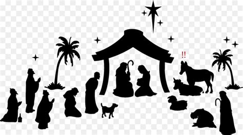 Nativity Scene Silhouette White On Black : We sell cutting and diy ...