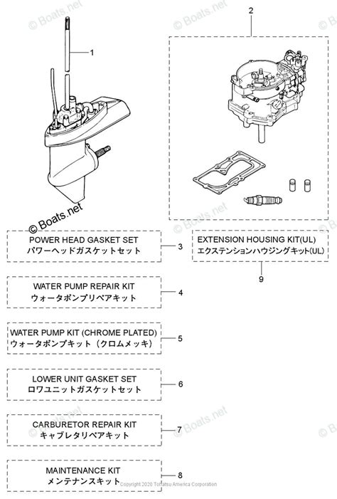 Tohatsu Outboard Oem Parts Diagram For Assembly Kit Parts