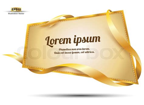 Promotion Banner Gold Ribbon Stock Vector Colourbox