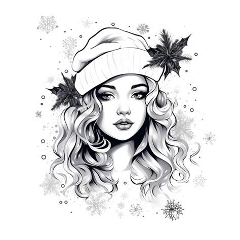 Premium Photo Bw Christmas Magic Kidfriendly Coloring Page With