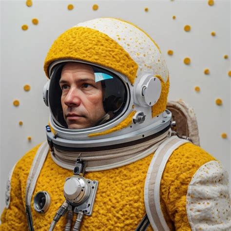 Closeup Of A Man Wearing An Astronauts Helmet Premium Ai Generated Image