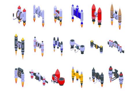 Jetpack Icons Set Isometric Vector Graphic By Ylivdesign · Creative Fabrica