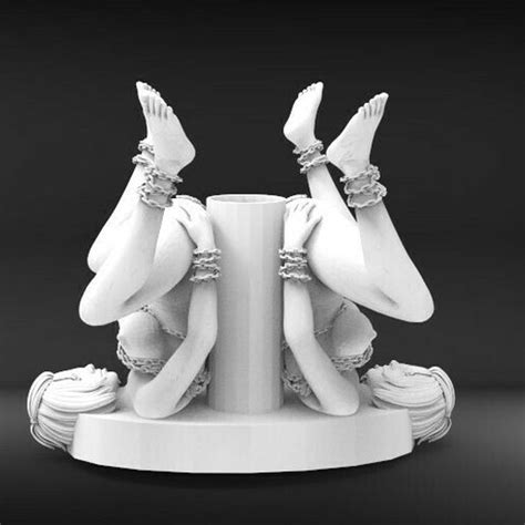 PEN HOLDER COUPLE NAKED BIG BOOBS CHAINED GIRLS STL File For Cults