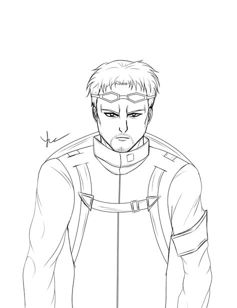 Reiner Braun Lineart Fanart By Yona By Yona Productions On Deviantart