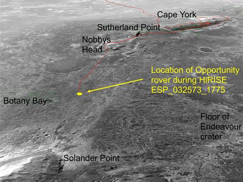 Location of Opportunity Rover – NASA’s Mars Exploration Program