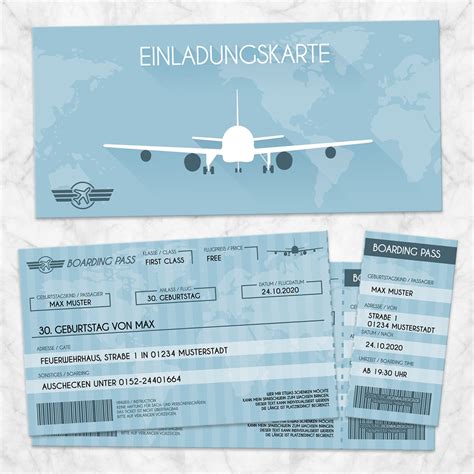 Flugtickets Geburtstag Flugtickets Geburtstag Einladungskarten